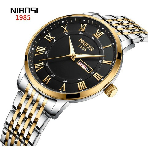 Reloj de pulsera de cuarzo impermeable Nibosi con calendario