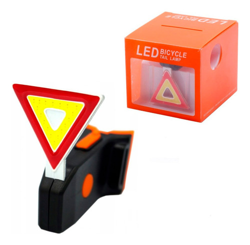 Lanterna Sinalizador Traseira Triangular Bike Pisca Vermelho/amarelo