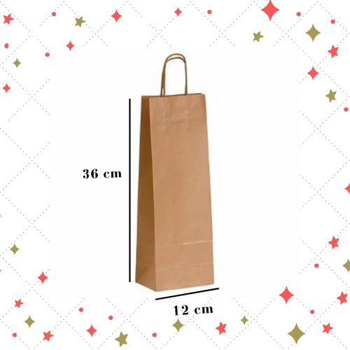Imagen 4 de 9 de Bolsas Papel Para Vino 14x08x4 50 Un. / Factura A