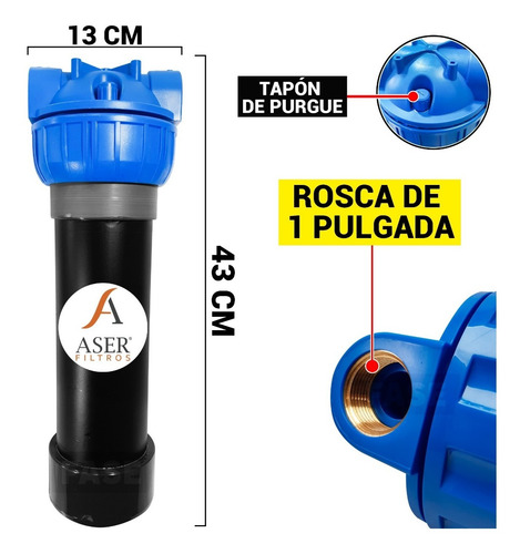 Filtro Agua Tanque Anti Sarro Aser Cartucho 15'' Polifosfato