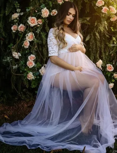 Vestido hotsell renda gravida