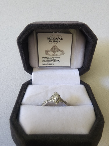 Anillo De Compromiso Oro Blanco 10k Diamante 1/2cttw