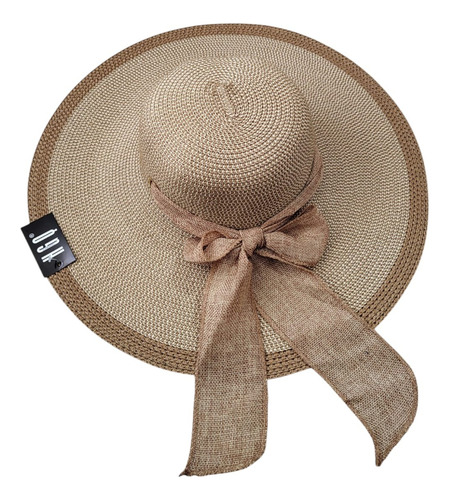 Sombrero Playa Con Ala Ancha Anti-uv Moderno Cómodo Mujer Marrón Unica