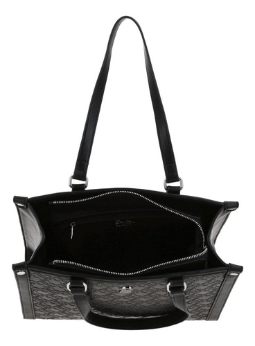 Bolso Tote Barbie Gorett Color Negro America Br25001-3 Acabado De Los Herrajes Níquel Diseño De La Tela Liso