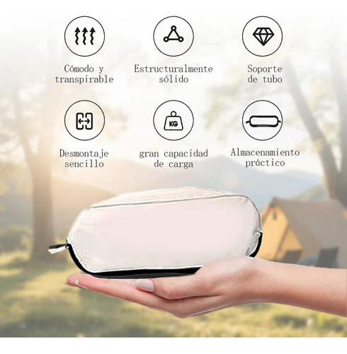 Silla Plegable Portátil Para Camping Playa Exteriores Color Blanco