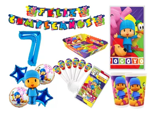 Kit Globos Pocoyó Deco Metalico Piñata Cumpleaños Infantil