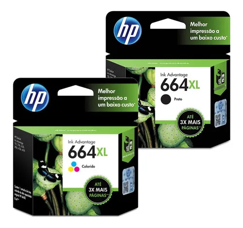 comprar Kit Cartuchos Hp 664xl Preto Color 1115 2135 2540 2600 2675