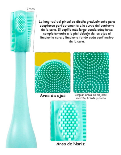 Cepillo Exfoliante Facial Cuidado Piel Silicona Doble Cara