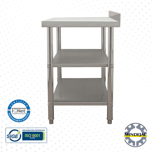 Mesa A Pared 100% Acero Inox 110x60x90 Doble