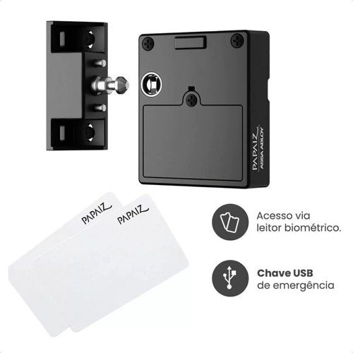 Fechadura Eletrônica Invisível Ppz-1002 P/ Moveis Papaiz