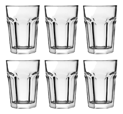 Vaso Facetado De Vidrio Trago 400cc Libbey Linea Country X6