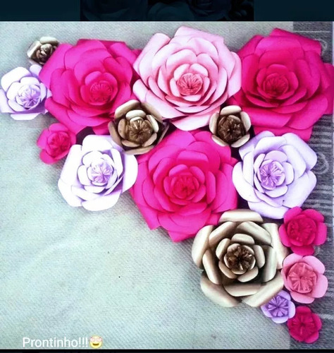 Flores Papel Sendo 4 D 35cm 4 D 30cm 4 D 20 Cm 20 Folhas