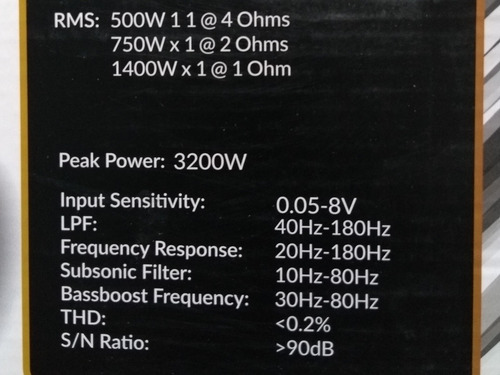 Imagen 3 de 10 de Amplificador Clase D.. 1400watts Rms 1 Ohms. Rks-ul1400.1.