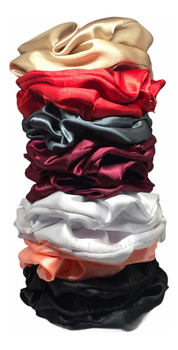 Imagen 5 de 10 de Scrunchies Raso Satén Colitas Para El Pelo Xmayor 24 U