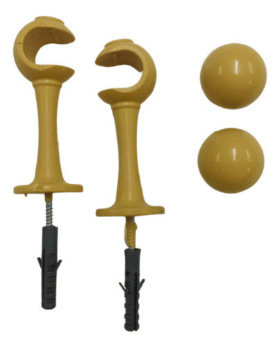 Kit Suporte Para Cortina Varão Simples 19mm Com Ponteira Par