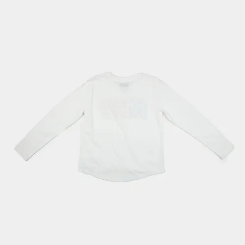 Polera Manga Larga Niña Logo Blanco Kiss