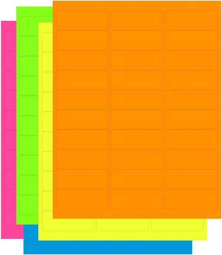 Etiquetas De Direcciones Fluorescentes Surtidas | 5 Colores: