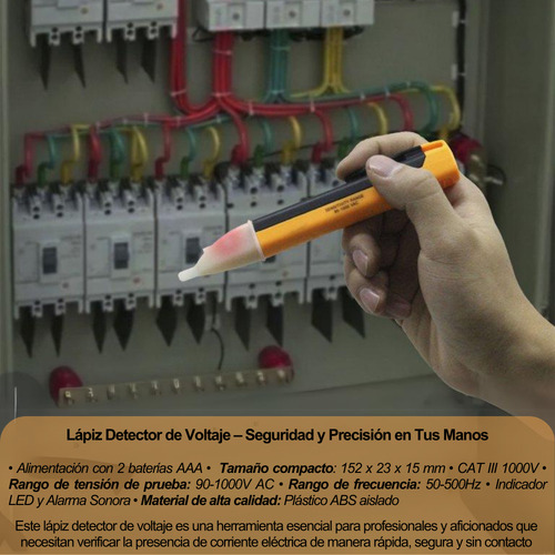 Probador De Voltaje Cat Iii 1000v 90-1000 Ac Kit De 4 Piezas
