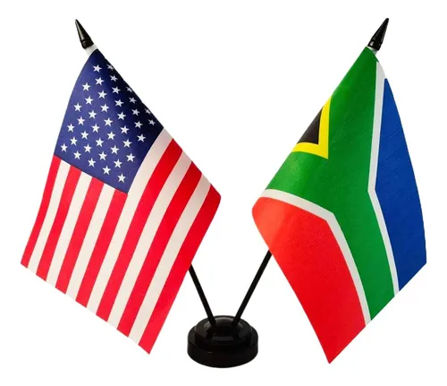 Bandera De Mesa De La Amistad De Estados Unidos Y Sudafrica,