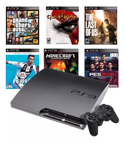 Sony Playstation 3 Super Slim 500gb 2 Controles + 3 Jogos Cor