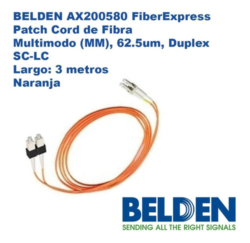 Belden Ax200580 Patch Cord Fibra Mm Duplex Sc-lc Certificado