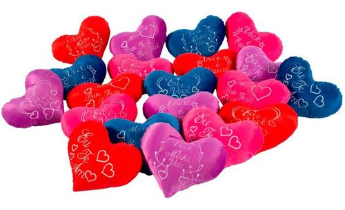 Corazón de felpa bordado, 28 x 22, frases apasionadas, color rosa, diseño de tela Mi corazón late rápido por ti