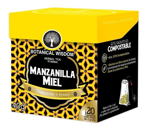 Té De Manzanilla Miel Botanical Wisdom 20 Sobres