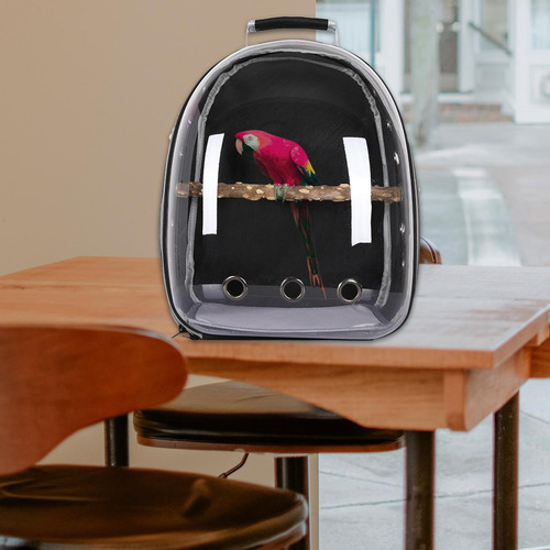 Mochila Para Loros Para Mascotas, Fácil De Llevar, Negro