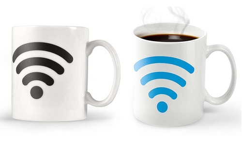 Taza Mágica Wifi Termo Sensible Con Líquido Caliente + Envio