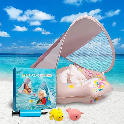 Flotador para bebé, flotador de natación no inflable con toldo y Flotador para bebé, flotador de natación no inflable con toldo y