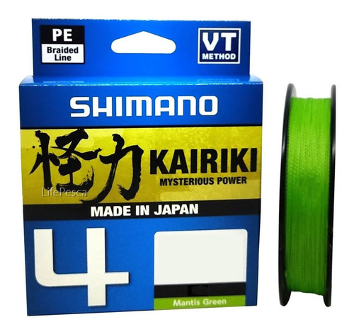 Linha Mult. Shimano Kairiki 4x 0,23mm 30lbs - 150 Metros Cor Verde