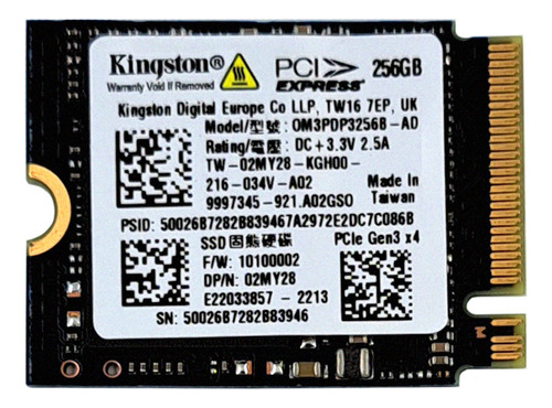 Disco Ssd M.2 Kingston 2230 Nvme 256gb 0m3pdp3256b 02my28 Color Verde