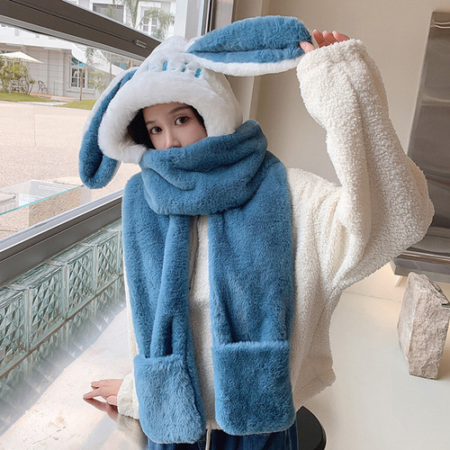 (cf) Bufanda De Invierno Con Orejas De Conejo, Cálida, Gorro