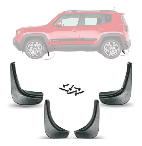 Jogo De Apara Barro Lameiro Jeep Renegade 2015 Kit 4 Peças