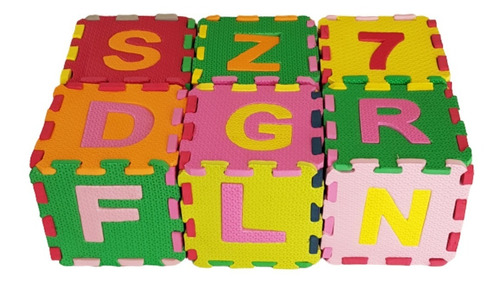 Tapete De Letras Infantil Colorido Em Eva 90cm Por 90cm