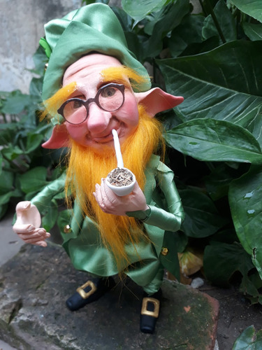 Duende Leprechaun Irlandes Articulado Verde
