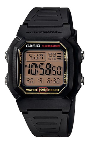 Relógio unissex Casio W-800hg-9av 10 anos de bateria 100m de resistência