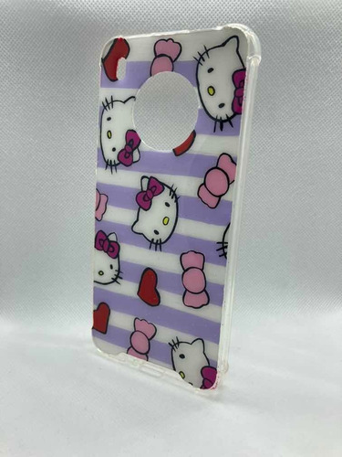 Funda Para Celular De Hello Kitty Fondo Morado Con Blanco Blanco