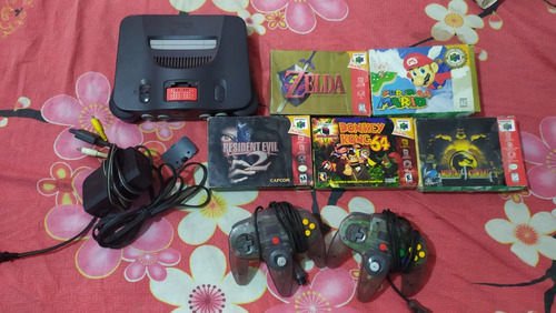 Nintendo 64 Con Expansion Y 5 Juegos En Caja ( Zelda Mario )