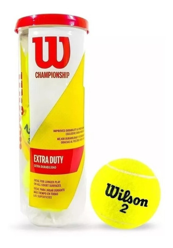 Pelotas De Tenis Wilson Championship Tubo X3 Unid.