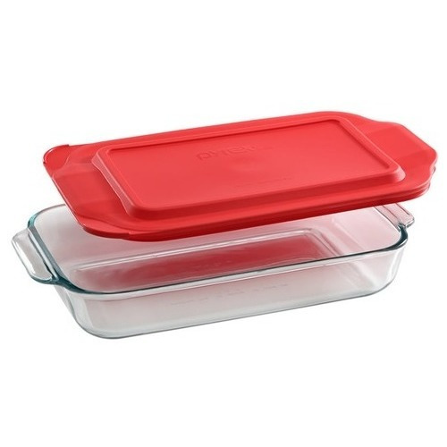 Fuente Pyrex Vidrio 2,8l C/ Tapa Horno Freezer - Sheshu Home