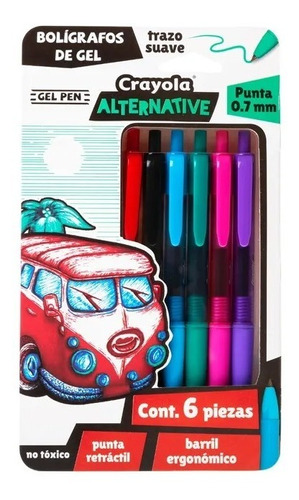 6 Boligrafos De Gel Crayola Alternative
