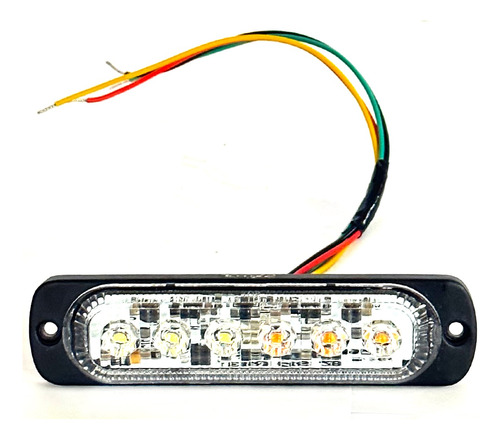 Luz Estroboscopica Techx2 6 Leds Luz Blanca/ambar 6w 10-30v