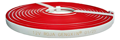 Tira Led Neón Flexible Gengxin Color Rojo 5mts+regalo Fuente Roja