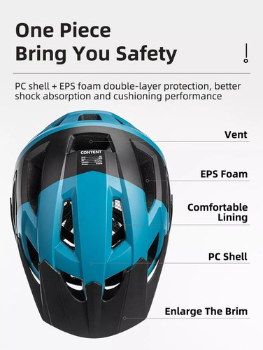 Casco De Ciclismo Con Visera Rockbros Color Negro-azul