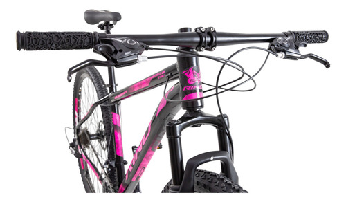 Bicicleta Aro 29 Alumínio 24v Rino Start Mtb Disco Suspensão Cor Preto/pink Tamanho Do Quadro 19