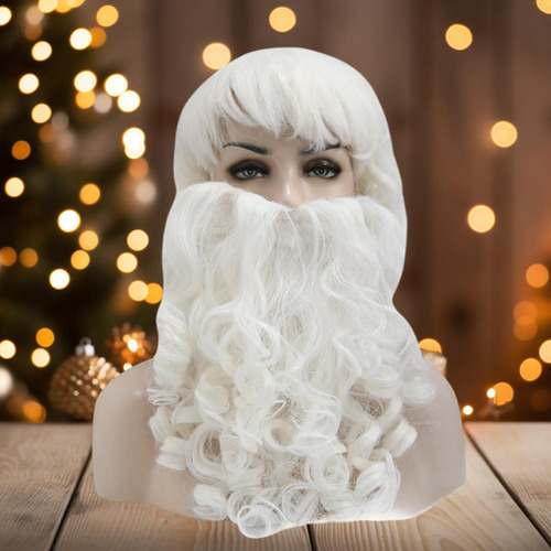 Set De Pelo Y Barba De Papá Noel Para Peluca Con Barba