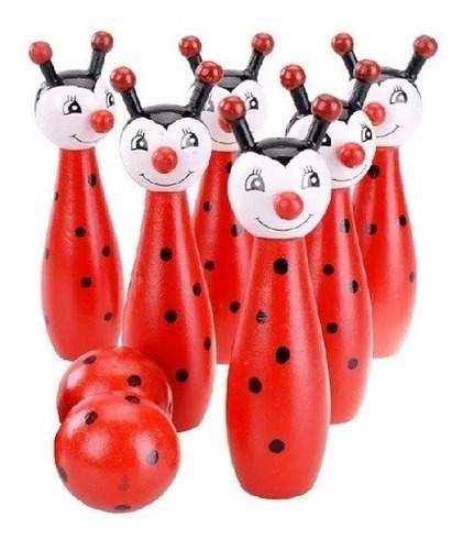 Juego Palitroque De Madera Bowling Juego Didactico Madera R1