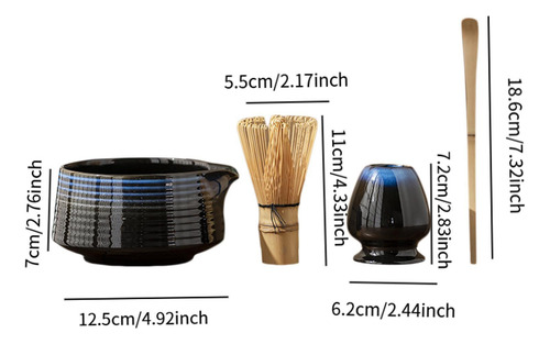 4 Piezas Regalos De Portavasos Matcha Set Con Azul Oscuro