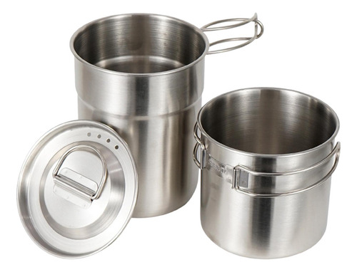 2 Piezas Kit De Taza De Camping Olla Cuenco De Cocina